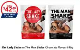 Amcal Pharmacies The Lady Shake or The Man Shake Chocolate Flavour offer