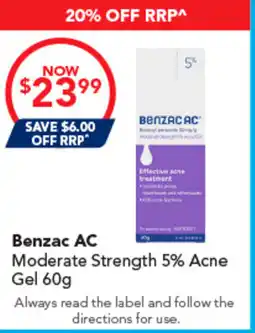 Amcal Pharmacies Benzac AC Moderate Strength 5% Acne Gel offer