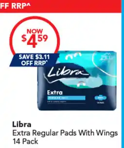 Amcal Pharmacies Libra Extra Regular Pads With Wings offer