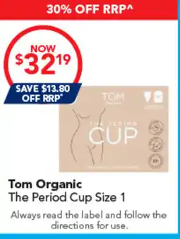Amcal Pharmacies Tom Organic The Period Cup Size 1 offer
