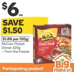 Woolworths McCain Plated Dinner offer