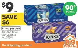 Woolworths Kirks Soft Drink Can Varieties offer