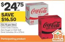 Woolworths Coca-Cola Classic, Zero Sugar or Diet Soft Drink Varieties offer