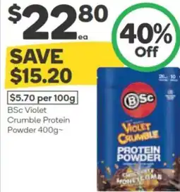 Woolworths BSc Violet Crumble Protein Powder offer
