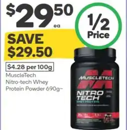 Woolworths MuscleTech Nitro-tech Whey Protein Powder offer