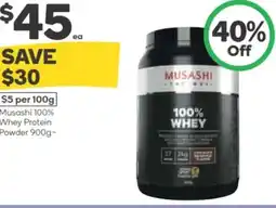 Woolworths Musashi 100% Whey Protein Powder offer