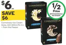 Woolworths Connoisseur Ice Cream Sticks offer