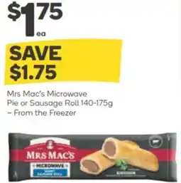 Woolworths Mrs Mac's Microwave Pie or Sausage Roll offer