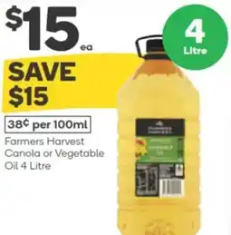 Woolworths Farmers Harvest Canola or Vegetable Oil offer
