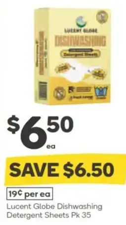 Woolworths Lucent Globe Dishwashing Detergent Sheets offer