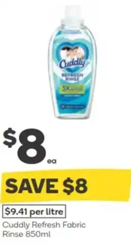 Woolworths Cuddly Refresh Fabric Rinse offer