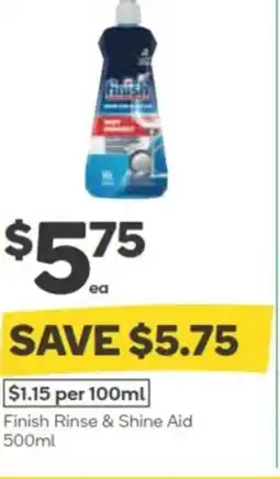 Woolworths Finish Rinse & Shine Aid offer