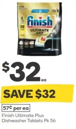 Woolworths 57¢ per ea Finish Ultimate Plus Dishwasher offer
