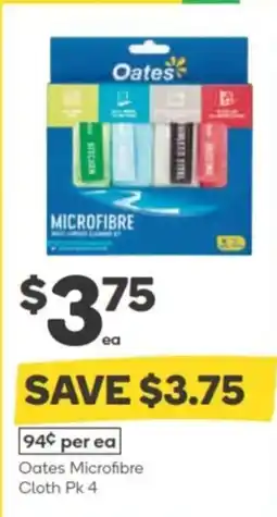 Woolworths Oates Microfibre Cloth Pk 4 offer