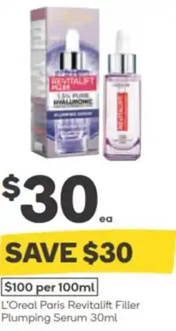 Woolworths L'Oreal Paris Revitalift Filler Plumping Serum offer