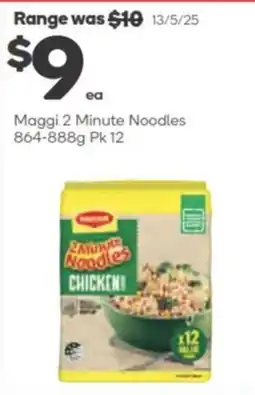 Woolworths Maggi 2 Minute Noodles Pk 12 offer