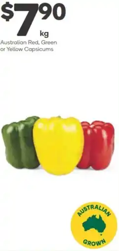 Woolworths Australian Red, Green or Yellow Capsicums offer