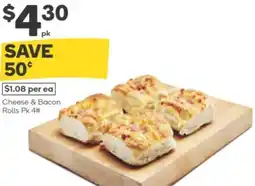 Woolworths Cheese & Bacon Rolls Pk 4# offer