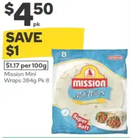 Woolworths Mission Mini Wraps Pk 8 offer