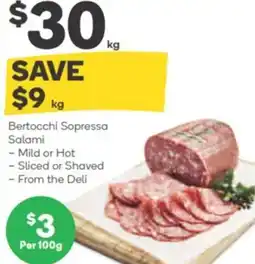 Woolworths Bertocchi Sopressa Salami offer