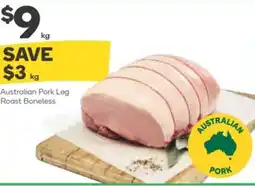 Woolworths Australian Pork Leg Roast Boneless offer