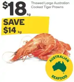 Woolworths Thawed Large Australian Cooked Tiger Prawns offer