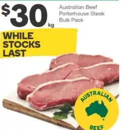 Woolworths Australian Beef Porterhouse Steak Bulk Pack offer