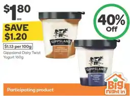 Woolworths Gippsland Dairy Twist Yogurt offer