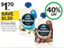 Woolworths Pauls Plus Protein Yoghurt Pouch offer