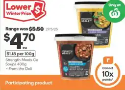 Woolworths Strength Meals Co Soups offer