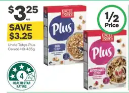 Woolworths Uncle Tobys Plus Cereal offer