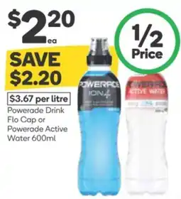 Woolworths Powerade Drink Flo Cap or Powerade Active Water offer