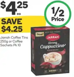 Woolworths Jarrah Coffee Tins or Coffee Sachets offer