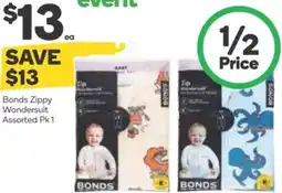 Woolworths Bonds Zippy Wondersuit Assorted offer