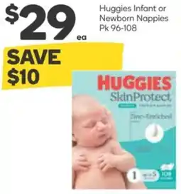 Woolworths Huggies Infant or Newborn Nappies offer