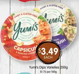 Spudshed Yumi's Dips Varieties offer