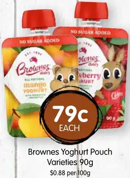 Spudshed Brownes Yoghurt Pouch Varieties offer