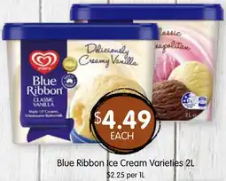 Spudshed Blue Ribbon Ice Cream Varieties offer