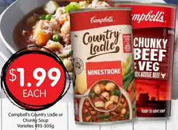 Spudshed Campbell's Country Ladle or Chunky Soup Varieties offer