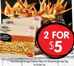 Spudshed Farmhouse Range French Fries Or Shoestring Fries offer