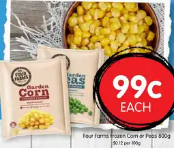 Spudshed Four Farms Frozen Corn or Peas offer