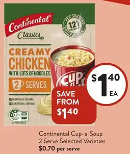 Foodworks Continental Cup-a-Soup 2 Serve offer