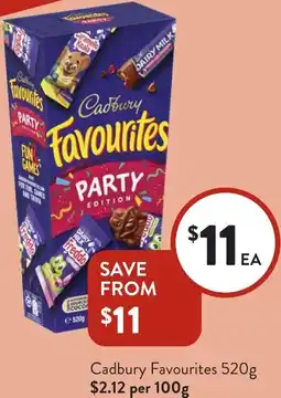 Foodworks Cadbury Favourites offer