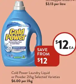 Foodworks Cold Power Laundry Liquid or Powder offer