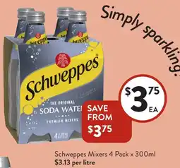 Foodworks Schweppes Mixers offer