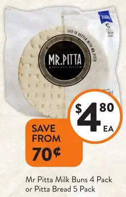 Foodworks Mr Pitta Milk Buns or Pitta Bread offer
