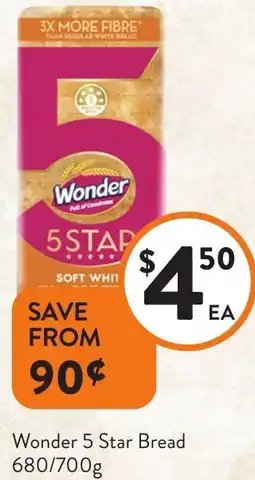 Foodworks Wonder 5 Star Bread offer