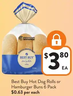 Foodworks Best Buy Hot Dog Rolls or Hamburger Buns offer