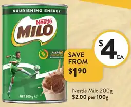 Foodworks Nestlé Milo offer