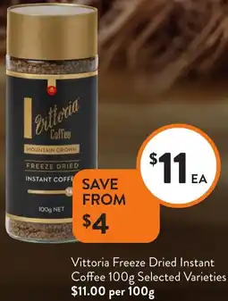 Foodworks Vittoria Freeze Dried Instant Coffee offer